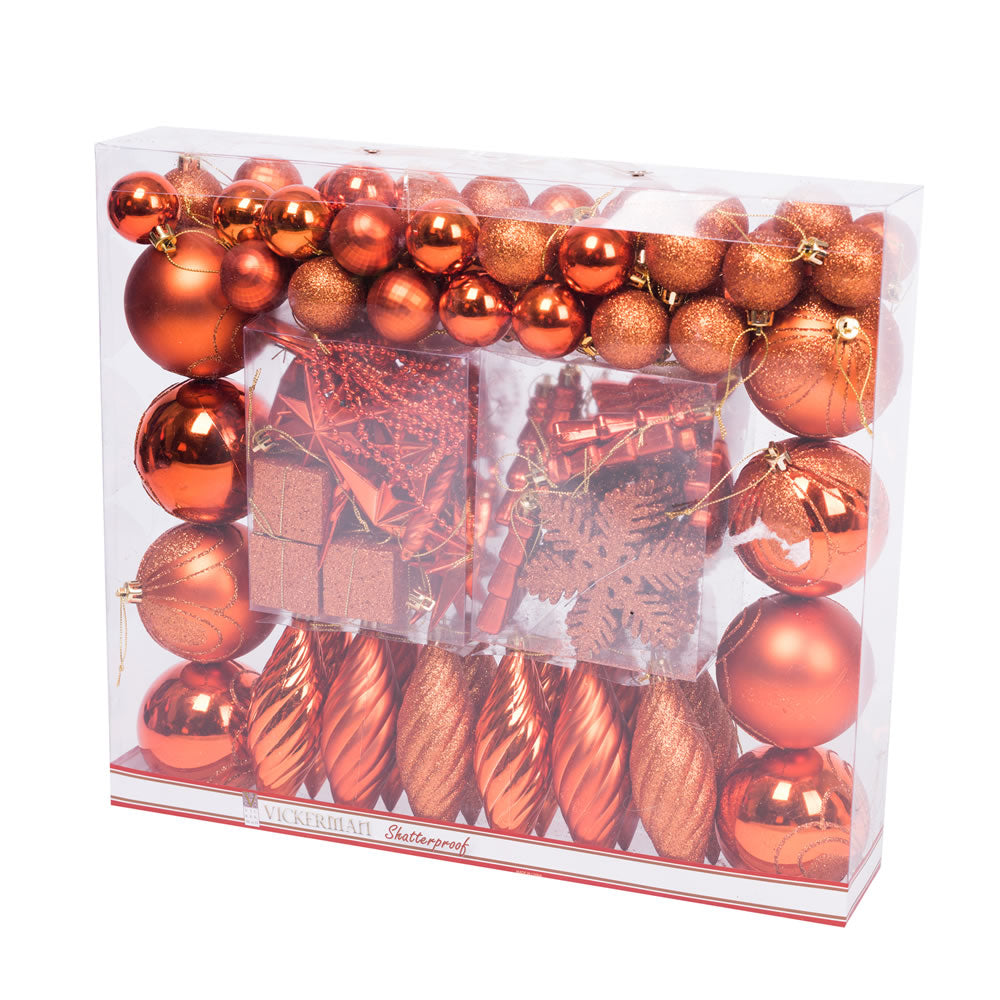 Vickerman Burnished Orange Ornament Set 125 per Box - Cheap-Us