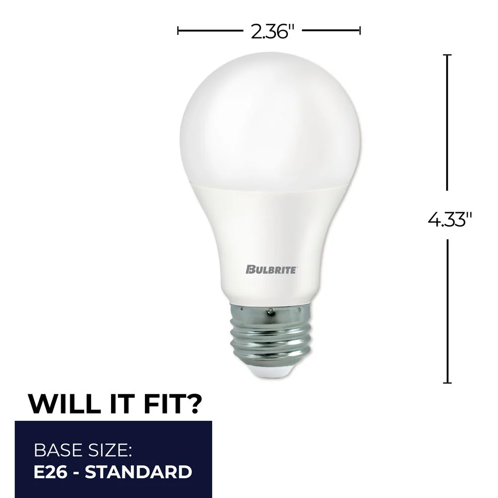 Bulbrite LED A19 Dimmable Medium Screw Base (E26) Light Bulb, 60 Watt Equivalent 3000K, 36 Pack - Cheap-Us