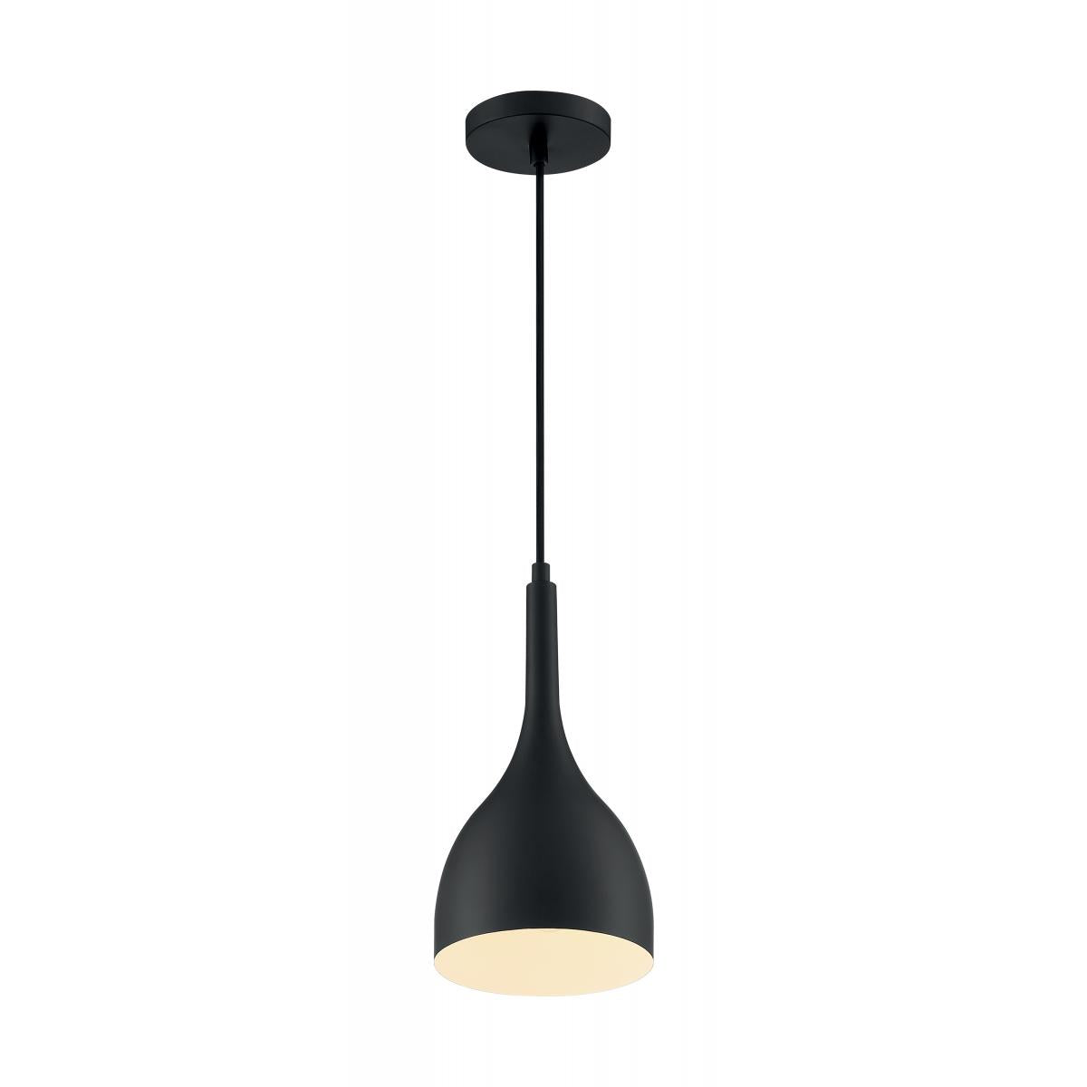 60-7086 BELLCAP 1LT SMALL PENDANT Bellcap - 1 Light Pendant with- Matte Black Finish - Cheap-Us