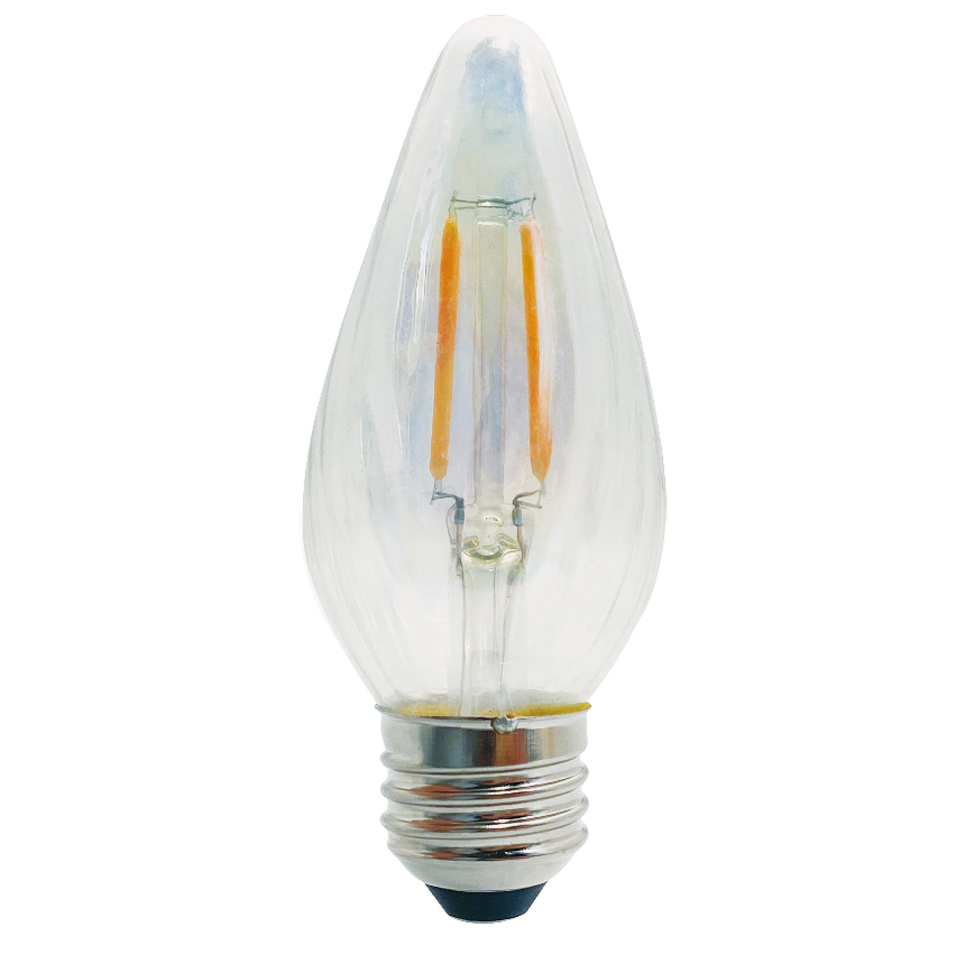 Bulbrite Fiesta 4 Watt Dimmable F15 LED Filament Light Bulb with Clear Iridescent Glass Finish and Medium (E26) Base - 2700K (Warm White Light), 320 Lumens - Cheap-Us