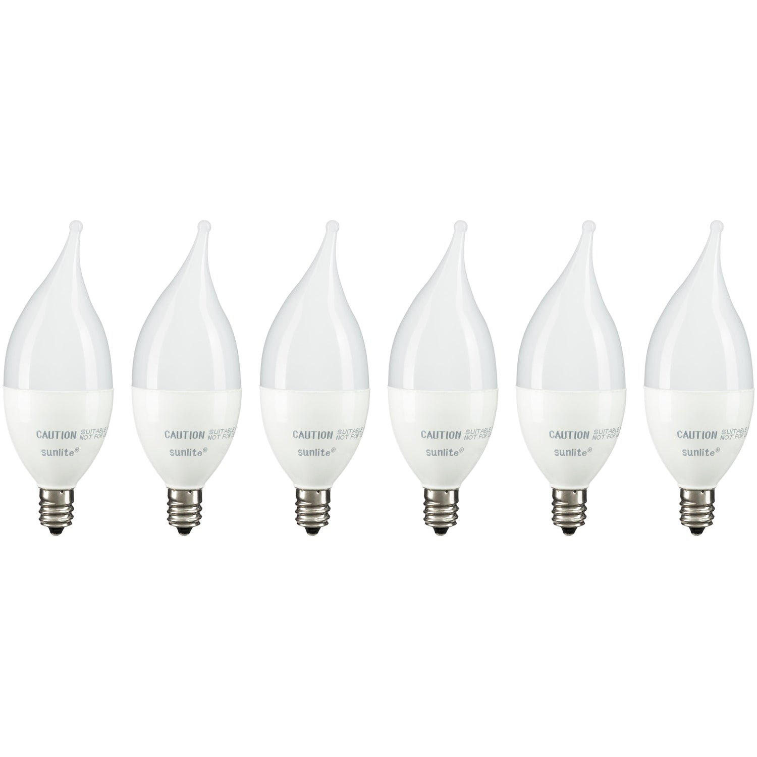Sunlite CFF/LED/7W/E12/FR/DIM/ES/27K LED 7W (60W Replacement) Flame Tip Frosted Chandelier Light Bulbs, Candelabra Screw (E12) Base, 2700K Warm White - Cheap-Us
