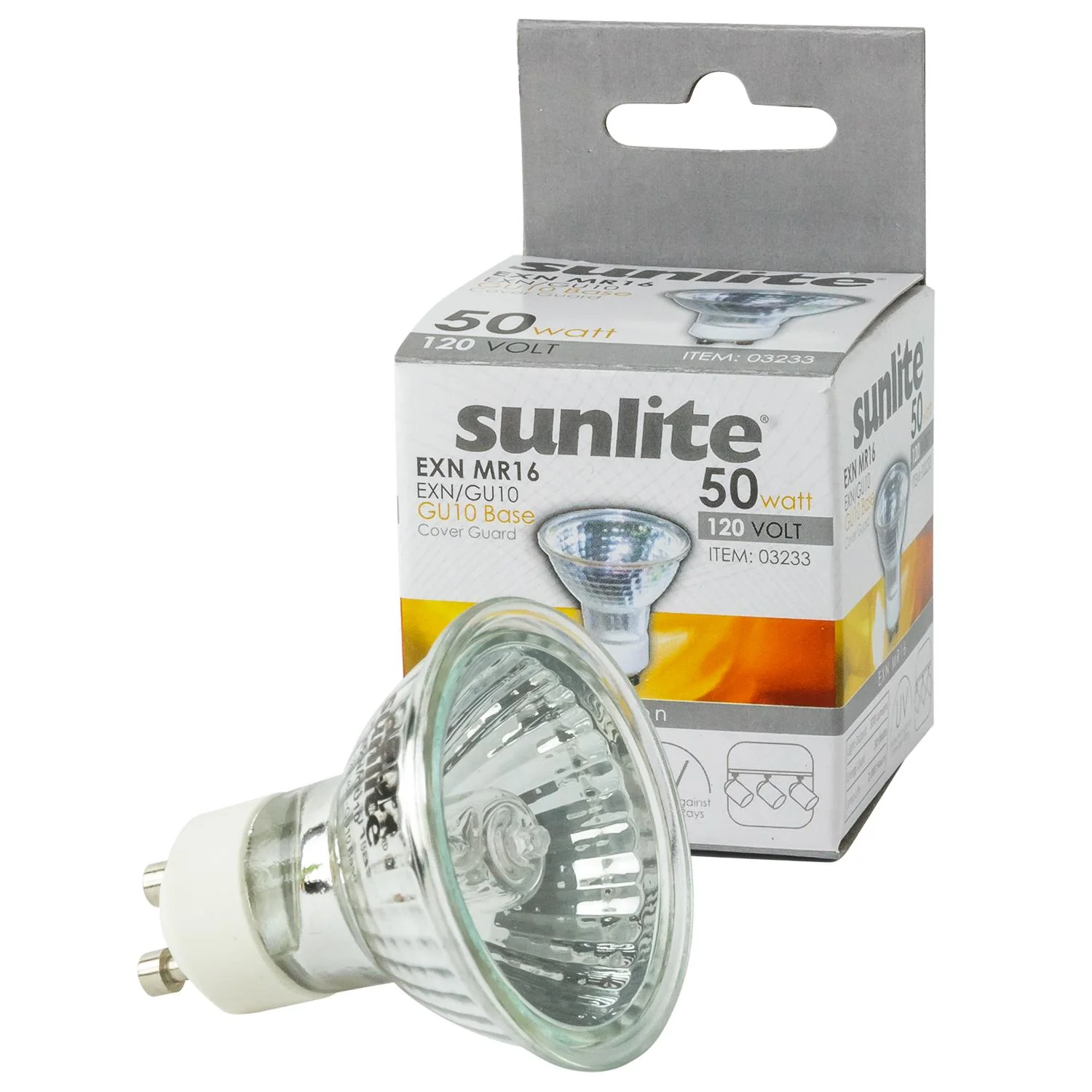 Sunlite 50 Watt 38° Flood MR16 Mini Reflector with Cover Guard GU10 Base (12 Pack) - Cheap-Us