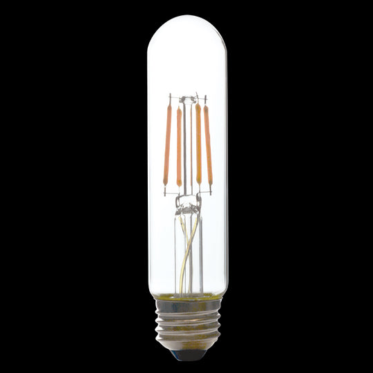 Luxrite LED T10 Filament Tubular Light Bulb, E26 Medium Base, 5W, 3000K - Soft White, 500 Lumens, 80 CRI, Clear Finish, Dimmable (LR21627) - Cheap-Us