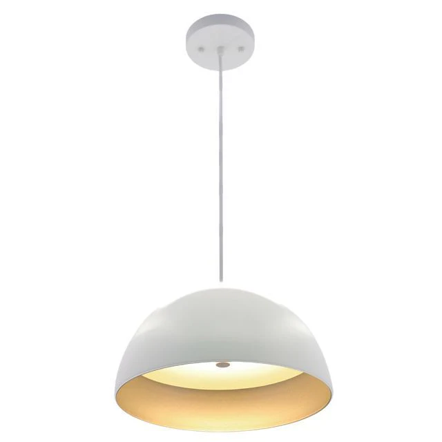 Westgate 20In Integrated LED Modern Dome Pendant 40W 2250 Lumens C90 5Cct 27/30/35/40/50K Wh/Sil, Residential Lighting, 40W, 2250 Lumens, 27K/30K/35K/40K/50K, White Finish With Silver Inside Finish, TRIAC - Cheap-Us