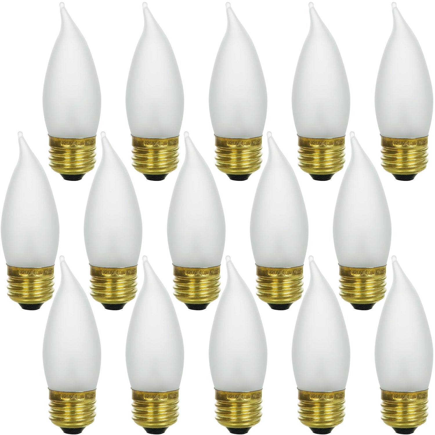 Sunlite 60 Watt Flame Tip Chandelier, Medium Base, Frost - Cheap-Us