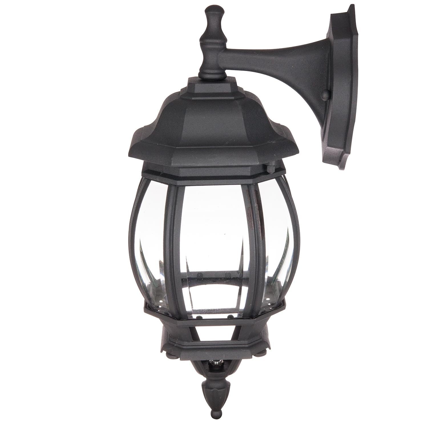 Sunlite Down-Facing Carriage Style Outdoor Fixture, Black Powder Finish, Clear Beveled Glass - Cheap-Us