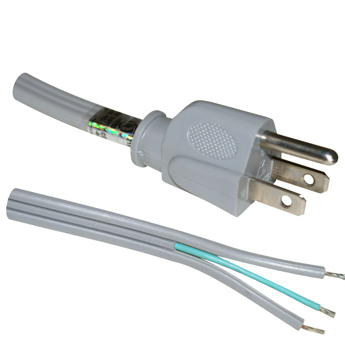 Westgate Spt-2 16AWG/ 3 Conductor, Straight Plug, Nema 5-15P, 125V, Gray, 8Ft, Electrical Products - Cheap-Us