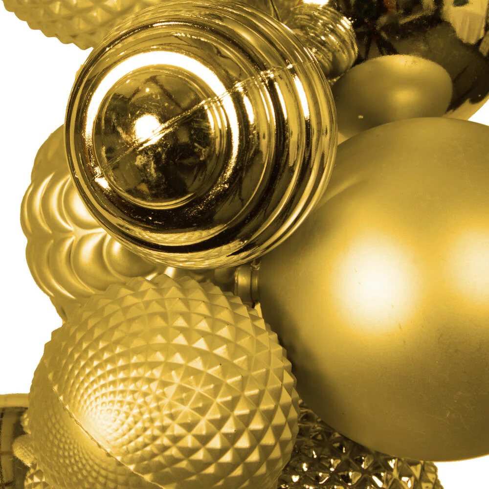 Vickerman 7' Gold Assorted Ornament Garland - Cheap-Us