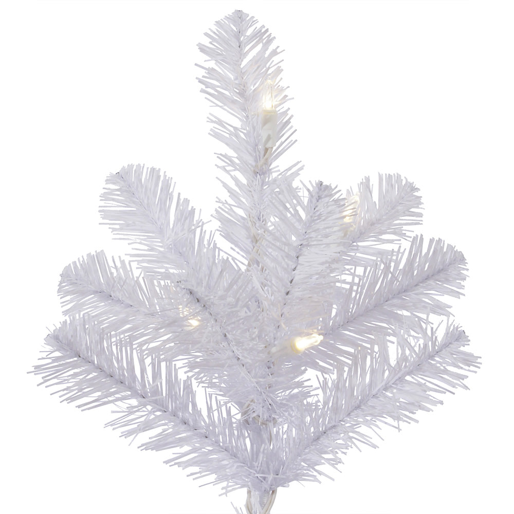 Vickerman 7.5' Crystal White Pine Slim Artificial Christmas Tree Pure White LED Lights - Cheap-Us