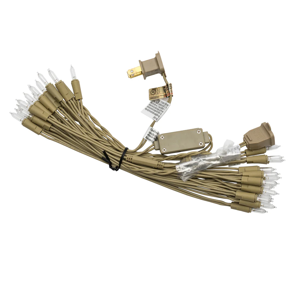 Vickerman 35 LED Warm White Dura-Lit Light on Champagne Wire, 26' Christmas Light Strand - Cheap-Us