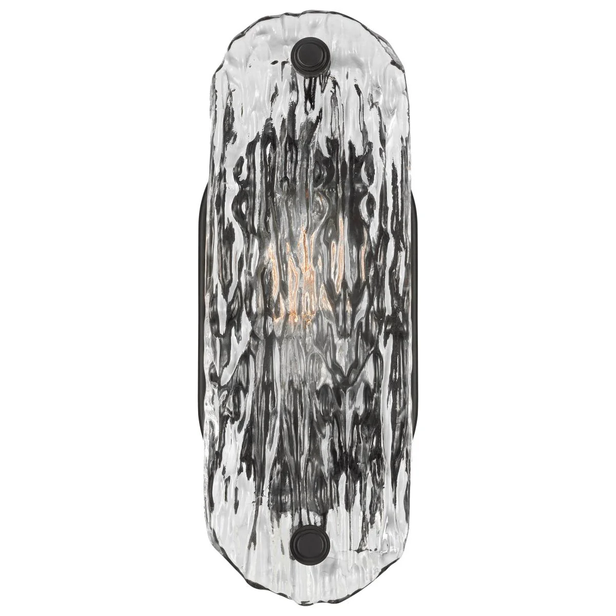 60-7811 GLACIER 1LT VANITY Glacier; 1 Light Vanity; Medium Base; 60 Watt; Matte Black Finish; Ice Glass - Cheap-Us