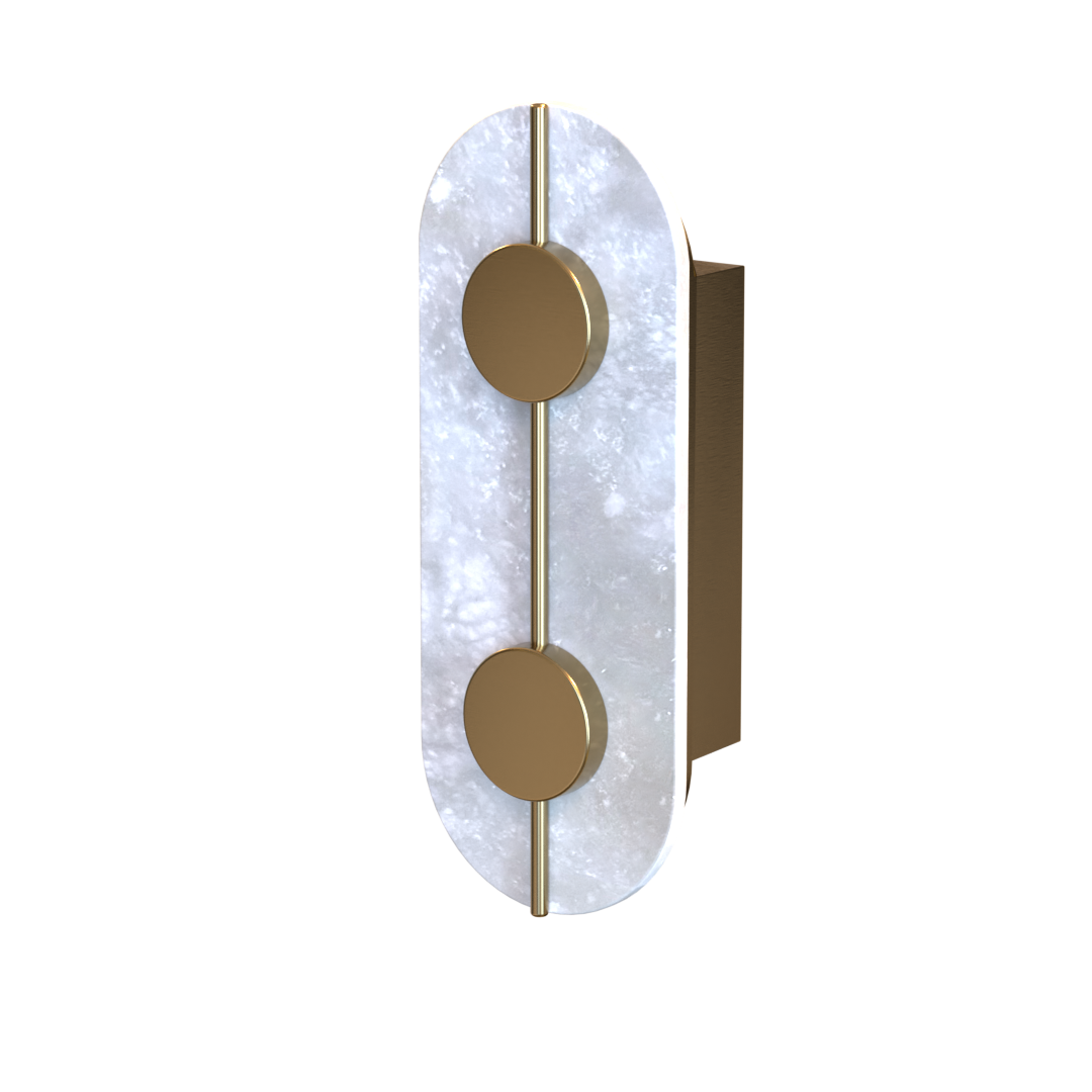 Orologio LED Sixteen Inch Wall Sconce Brass Finish with Marble Shade - Cheap-Us