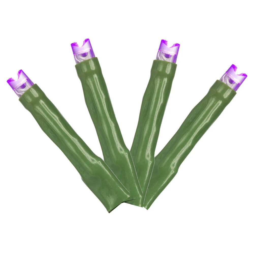 Vickerman 144 Purple LED Cluster Light Set 24' Christmas Light Set Green Wire - Cheap-Us