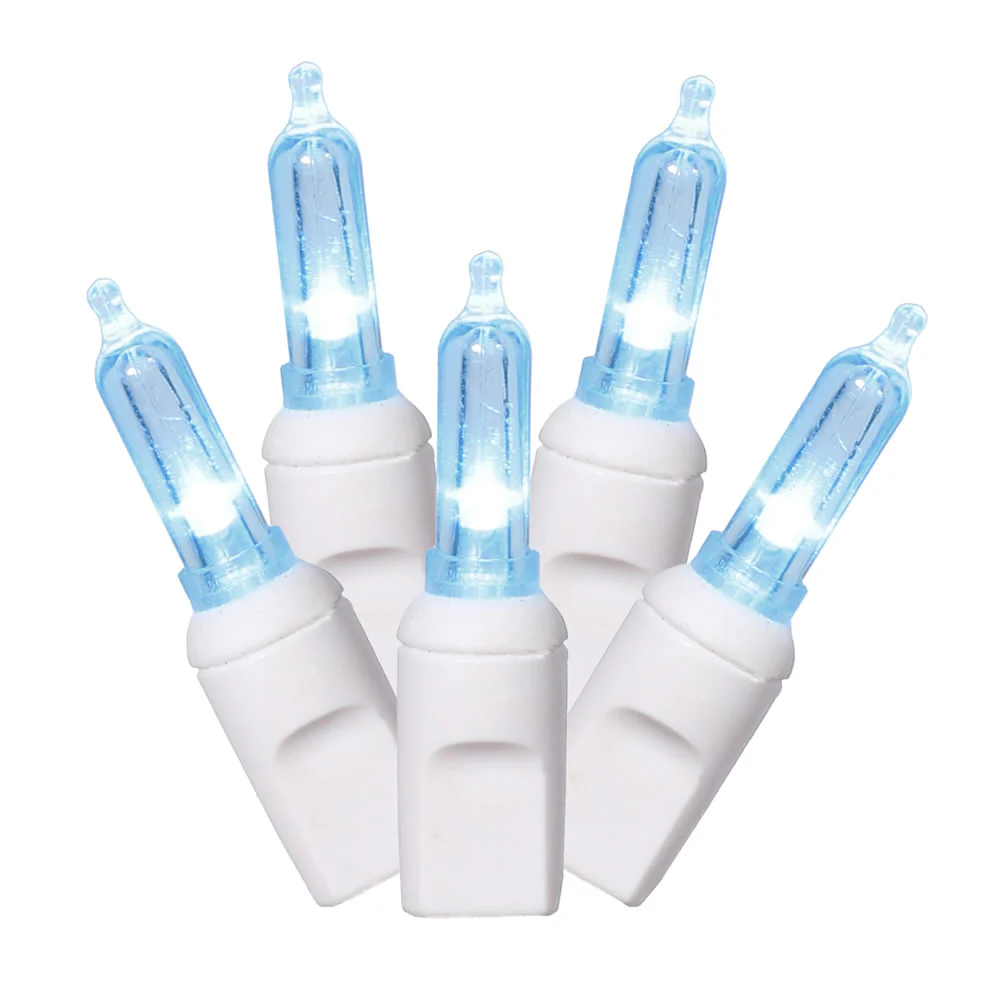 Vickerman 50 Teal Italian LED on White Wire, 25' Christmas Single Mold Light Strand- 2 Pack - Cheap-Us