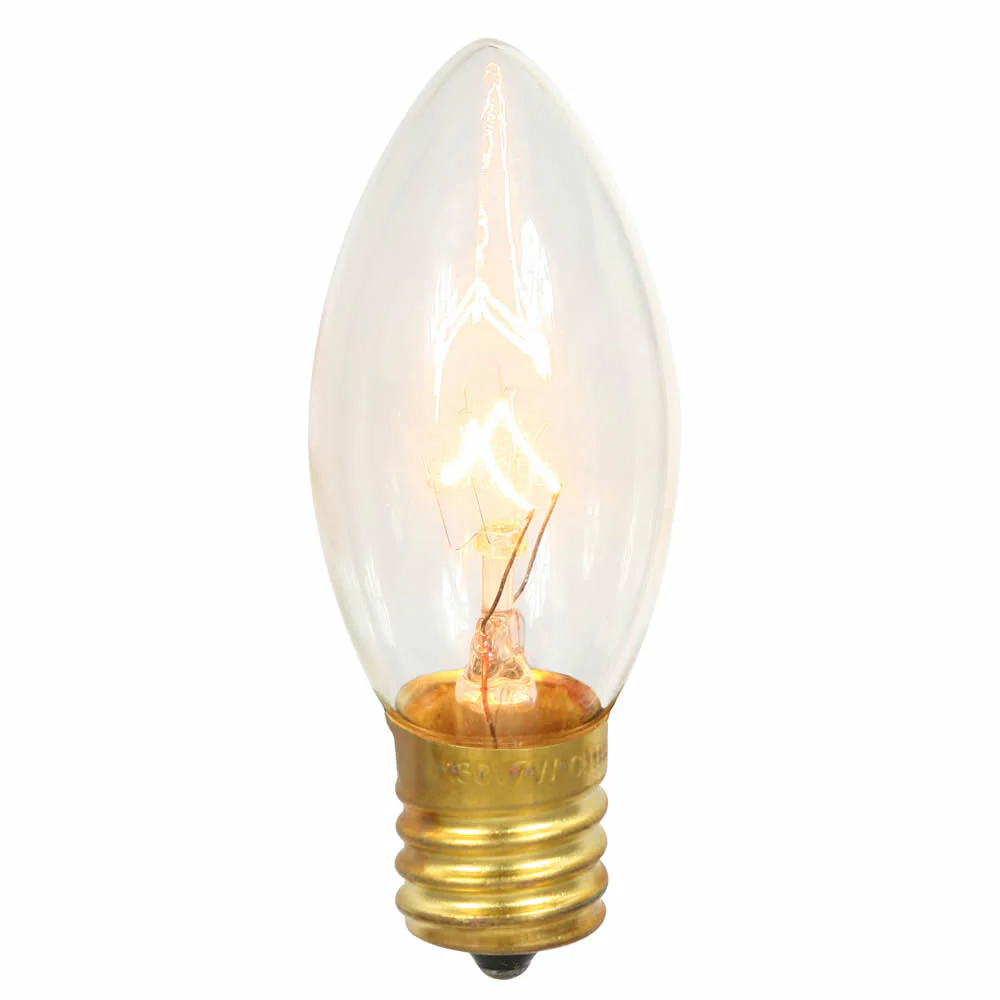 Vickerman C9 Transparent Clear Replacement Bulb 7 Watt 130 Volt UL E17 Base box of 25 - Cheap-Us