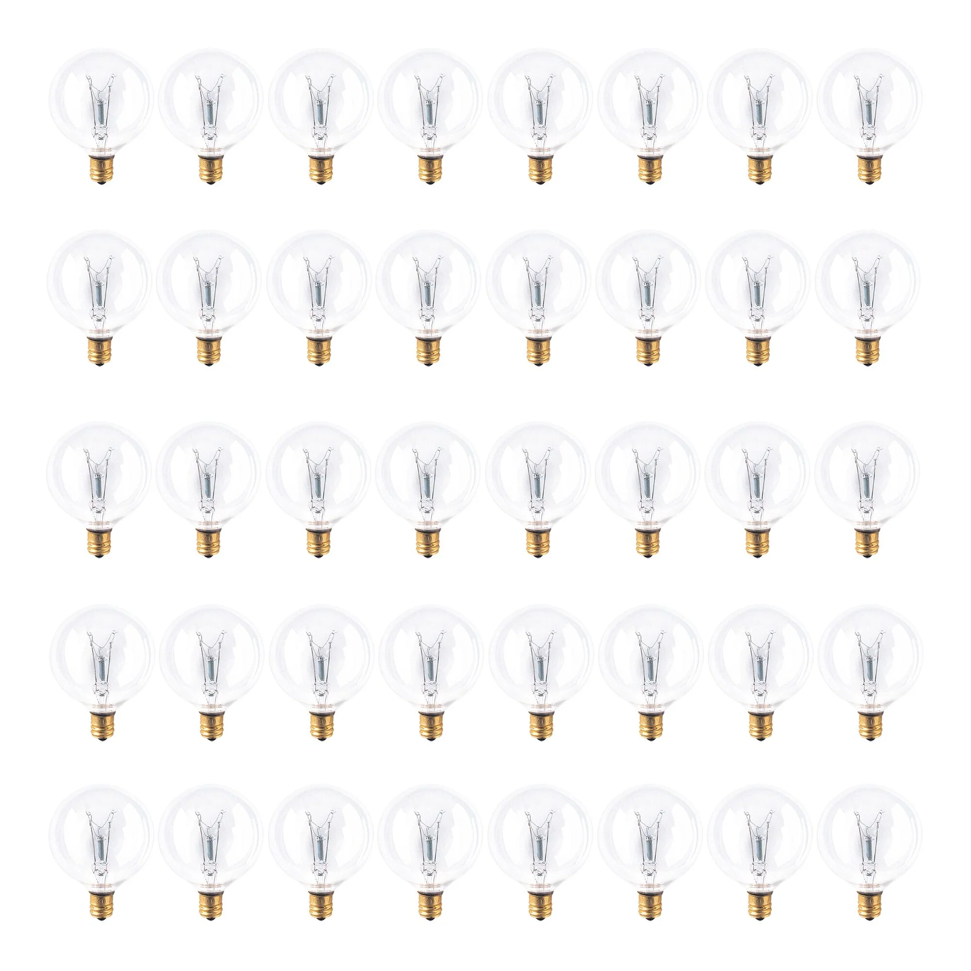 BULBRITE INCANDESCENT G16.5 CANDELABRA SCREW (E12) 15W DIMMABLE LIGHT BULB 2700K/WARM WHITE 25PK (391115) - Cheap-Us