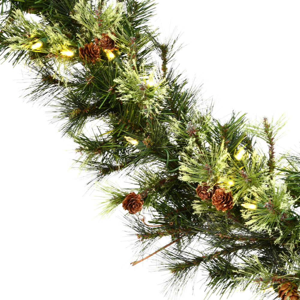 Vickerman 6' Mixed Country Pine Artificial Christmas Garland Warm White Dura-lit LED Lights - Cheap-Us