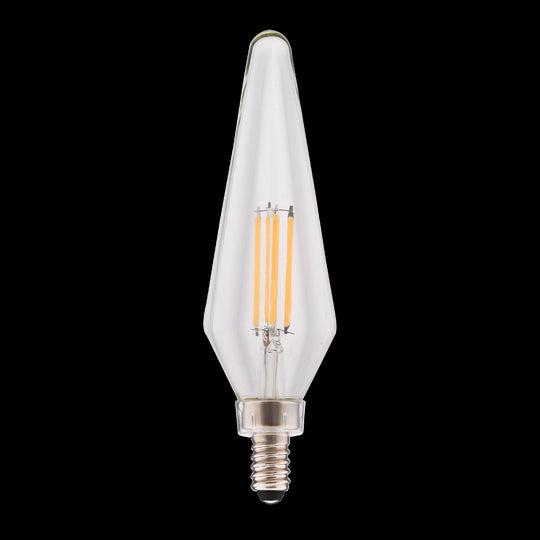 Luxrite LED HX10.5 Crystal Filament Chandelier Light Bulb, E12 Candelabra Base, 4.5W, 2700K - Warm White, 500 Lumens, 80 CRI, Clear Finish, Dimmable (LR21670) - Cheap-Us