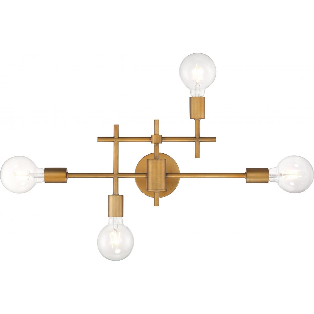 60-6871 DELPHI 4 LIGHT VANITY Delphi - 4 Light Vanity - Aged Gold Finish - Cheap-Us