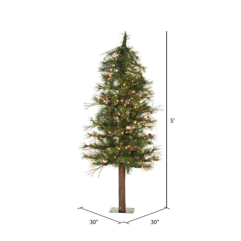 Vickerman 5' Mixed Country Alpine Artificial Christmas Tree Clear Dura-Lit® Mini Lights - Cheap-Us