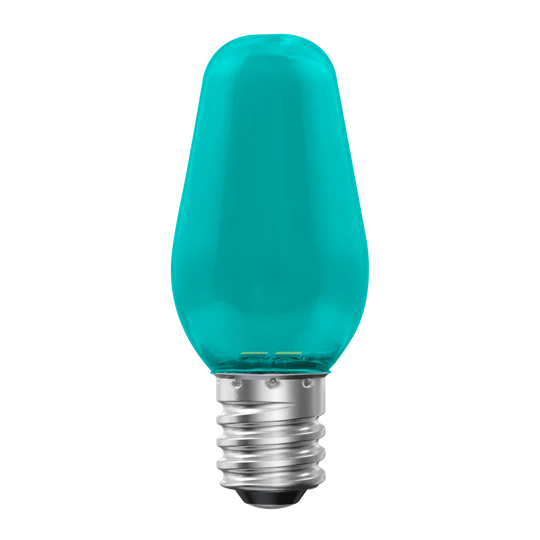 Luxrite LED C7 Small Light Bulb, E12 Candelabra Base, 0.5W, Green Finish (LR21752) - Cheap-Us