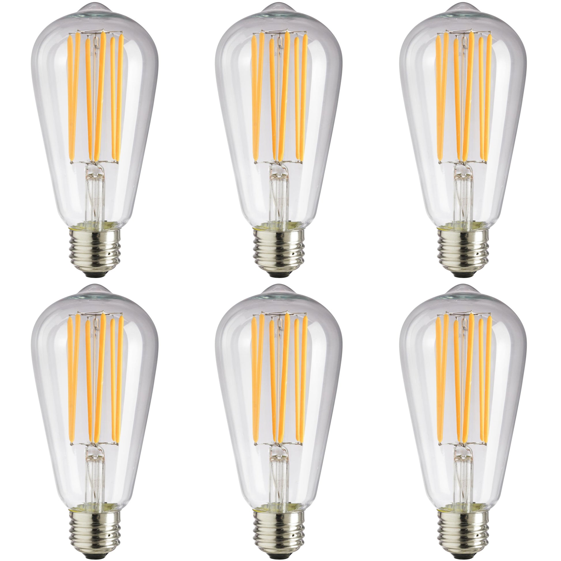 Sunlite LED Vintage S19 Lamp 8W (40W Equivalent) Light Bulb Medium (E26) Base, Warm White - Cheap-Us