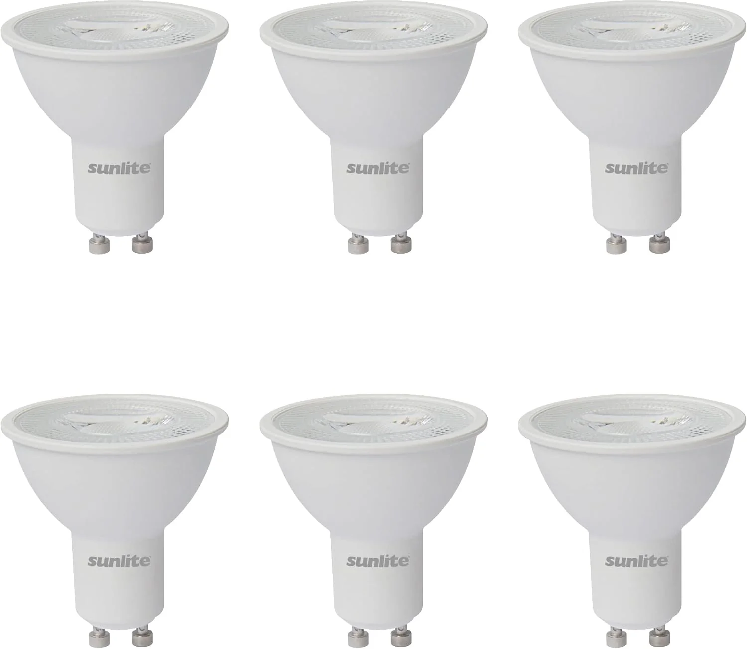 Sunlite LED MR16 Reflector Spotlight Bulb, 7 Watts (50W Halogen Bulb Replacement) 120 Volt, 550 Lumen, 35° Flood Beam, GU10 Base, Dimmable, ETL Listed, 4000K Cool White, 6 Count - Cheap-Us