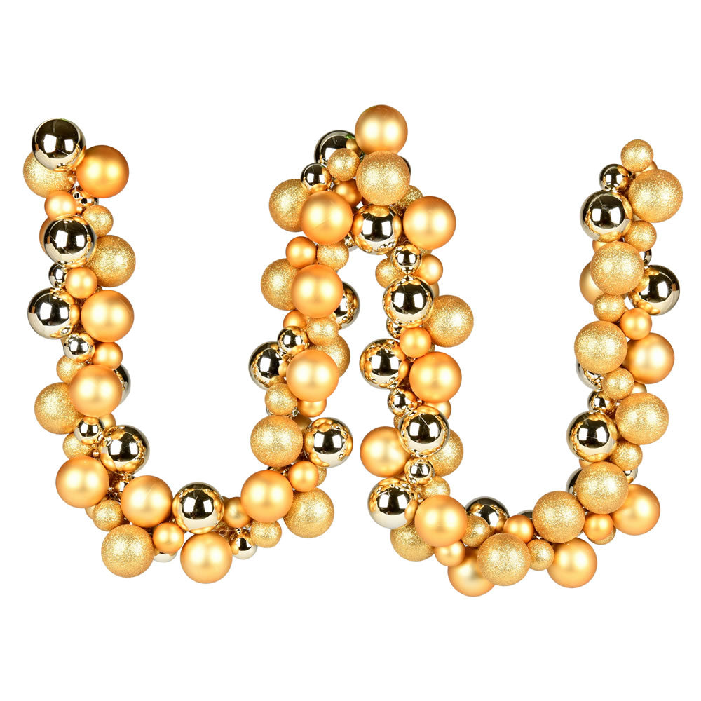 Vickerman 6' Gold Assorted Ornament Ball Christmas Garland - Cheap-Us