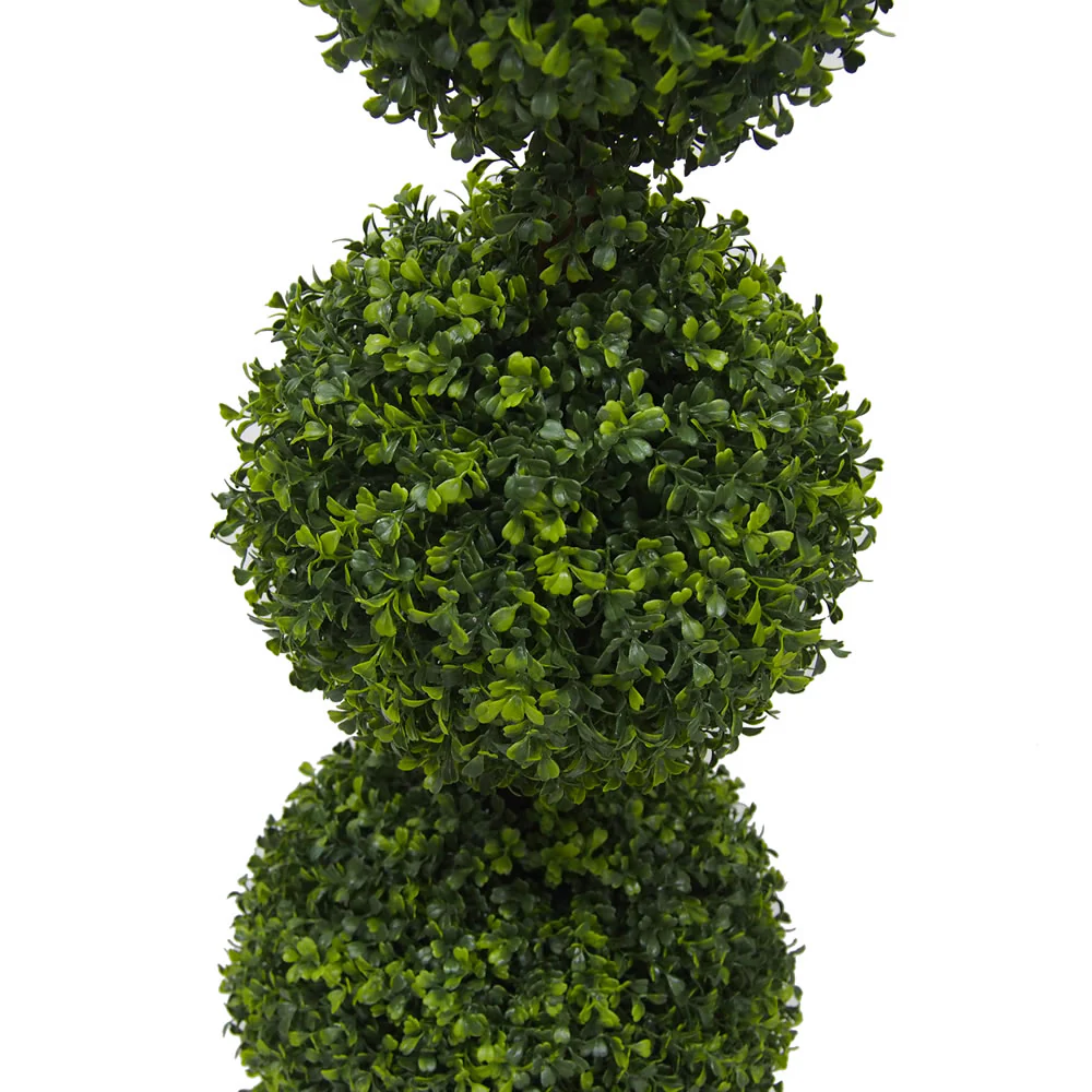 Vickerman 4' Artificial Potted Triple Ball Green Boxwood Topiary. - Cheap-Us
