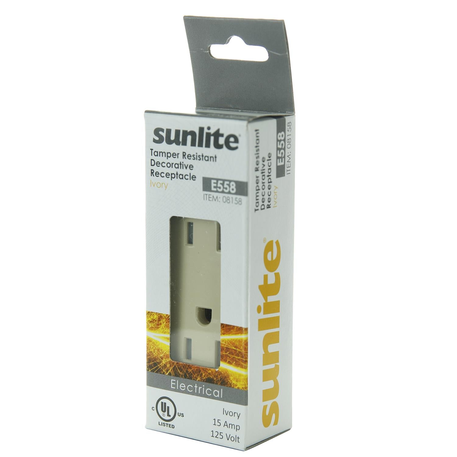 Sunlite E558/IV 15A Tamper Resistant Decorative Receptacle, Ivory - Cheap-Us