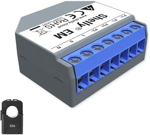 Shelly EM + 1 Amperemeterzange bis 50A zur Messung des Stromverbrauchs zu Hause - Cheap-Us