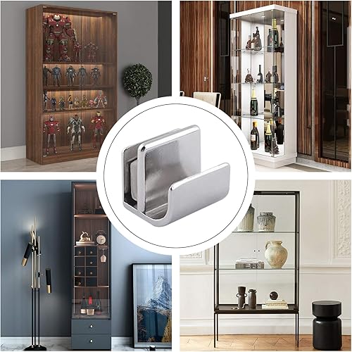 INCREWAY Glastürknauf, 6 Stück, Edelstahl-Türgriff, ohne Bohren, Türclips, Klemmen, Griffe für 3–5 mm Glastüren - Cheap-Us