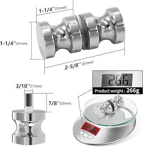 CKB Badezimmer Dusche Glas Rund Doppelseitiger Türknauf Mattschwarz mit massivem 304 Edelstahl Türgriff Zug für Badezimmer Schloss Hardware - Cheap-Us