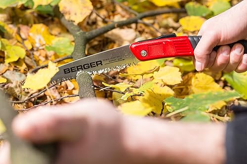 Berger Klappsäge 64650 aus Kohlenstoffstahl mit austauschbarem Sägeblatt, Länge: 18 cm - Cheap-Us