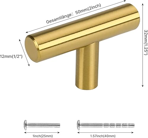 LONTON 10 Stück Gold Griffe Möbelgriffe Gold Küchengriffe Griffe für Küchenschränke Gold 128mm Lochabstand Schrankgriffe Gold für Küchenschränke Küchengriffe Möbel Möbelgriffe - Cheap-Us