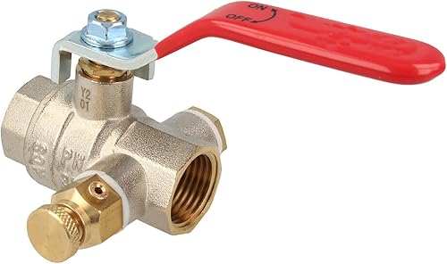 ew-haustechnik Kugelhahn mit Entleerung Größe 1/2' - DN 15, beidseitig Innengewinde - Cheap-Us