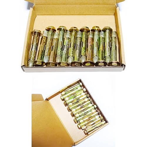 JXPXJMY 14 Stück Kohlenstoffstahl M6X50mm Hochleistungs Spreizankerbolzen, Verzinkte Schrauben für Bodenwand und Deckenkonstruktion - Cheap-Us