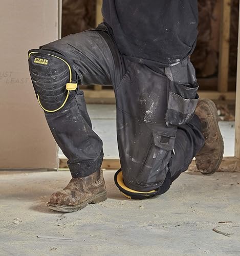 Stanley FMST82959-1 FatMax Knieschützer (halbhartgeformt, Knieschoner mit High Memory Gel, hohe Bewegungsfreiheit, 1680 Denier Gewebe für Abriebfestigkeit),schwarz/gelb - Cheap-Us