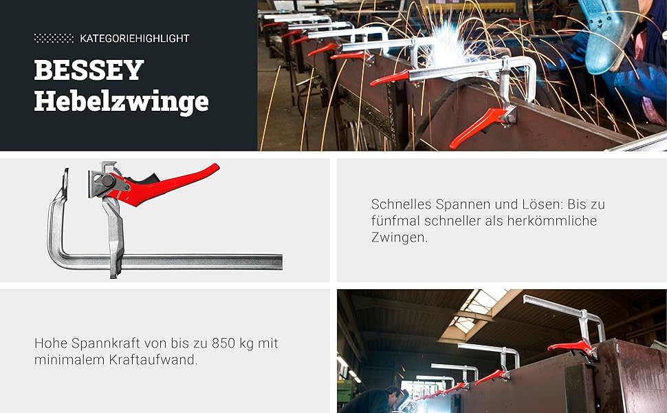 Bessey Deutschland Handwerkzeuge Spanntechnologie Klemmwerkzeuge Zwingen Schraubzwingen Hebelzwingen