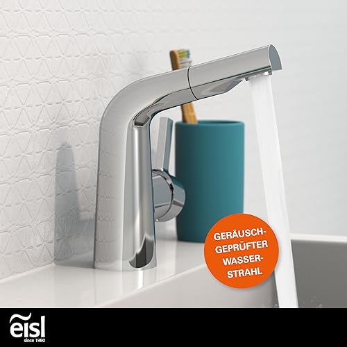 EISL NI075TCO VICO Waschtischarmatur Bad, Wasserhahn Bad mit Haarbrause, Badarmatur mit ausziehbarem Brausekopf, Einhebelmischer mit herausziehbarer Brause und Ablaufgarnitur, Chrom - Cheap-Us