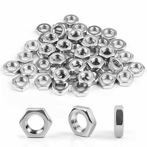 M8 Mutter 25 Stück, Sechskantmutter Edelstahl (Niedrige Form), DIN439 A2 V2A Muttern Edelstahlmutter Halbmuttern Flachmuttern Hex Nut für Schrauben & Unterlegscheiben & Gewindestangen - Cheap-Us