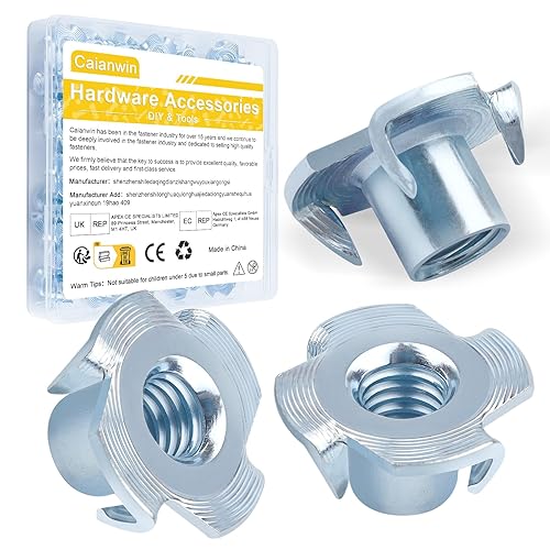 M5 x 8mm Einschlagmutter 50 Stück, Caianwin Kohlenstoffstahl Einschlagmuttern mit 4 Einschlagspitzen, Einschlaghülsen Schlagmuttern - Cheap-Us