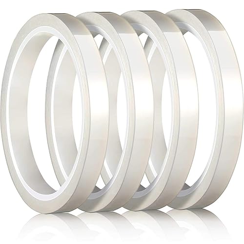 Zonon 4 Stück 108 Fuß Wärmebänder für Wärmepresse Klar Wärmeübertragung Klebeband Sublimation Hitzebeständig Temperatur Band für Elektronik Druck DIY Handwerk (4 Stücke, 10 mm) - Cheap-Us