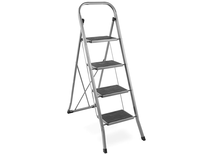 VonHaus Trittleiter 4 Stufen Klappbar