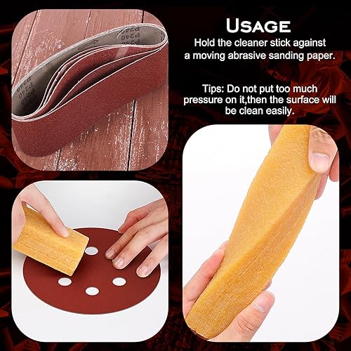 WCIC Schleif-Reinigungsstab aus Naturkautschuk, Radierstift für Schleifbänder & Schleifscheiben & Skateboard-Griffreiniger & Holzbearbeitungs-Radiergummi (20cm x 4cm x 4cm (1 Stück)) - Cheap-Us