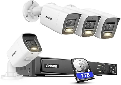 ANNKE H800 4K Überwachungskamera Aussen Set, 8 Kanal Videoüberwachung mit 4X 8MP PoE IP Kamera und 2TB HDD NVR für 24/7 Aufnahme Innen außen, Personenerkennung und Fahrzeugerkennung, IP67 - Cheap-Us