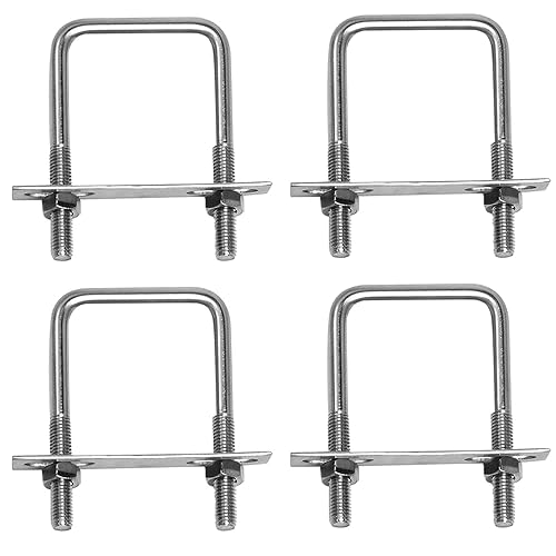 4 Stück Bügelschraube U Schraube M8 U-Bolzen 60x100mm U Bügel Edelstahl Bügelschrauben mit Muttern, Rahmenplatte und Unterlegscheiben für Abschleppen Autos Schiffen Reparatur Rohr Befestigung - Cheap-Us