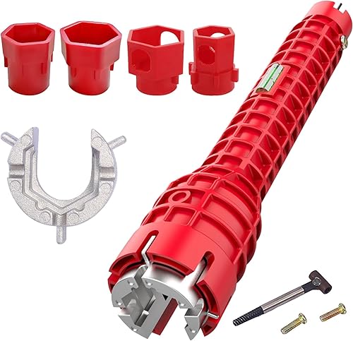 Idota Armaturenschlüssel, 13 in 1 Wasserhahn Schlüssel Multifunktionaler Standhahnmutterschlüssel, Wasserhahnschlüssel Werkzeug für Sink Toilettenschüssel Waschbecken Küchen Sanitär - Cheap-Us