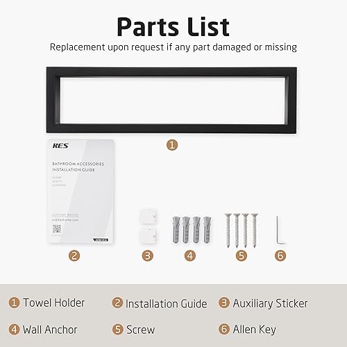 KES Handtuchhalter Schwarz Matt Handtuchring Bad Badetuchhalter Edelstahl SUS304 Handtuch Halter Handtuchstange Geschirrtuchhalter Wandmontage, A23080-BK - Cheap-Us