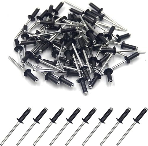 BESTYCHAO 100 Stück 4.8 x 8mm Aluminium-Blindnieten, Pop-Nieten mit offenem Ende, Packung mit 100 (Silber) - Cheap-Us